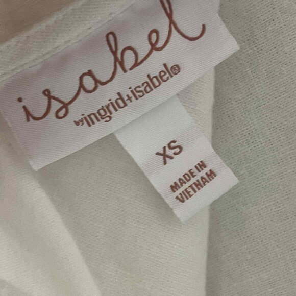 INGRID + ISABEL MATERNITY‎ DRESS WHITE LINEN BABYDOLL NATURAL COASTAL  WOMEN XS - Picture 7 of 7
